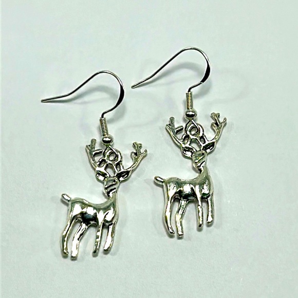 Handmade Sterling Silver Reindeer Earrings! - Picture 3 of 3